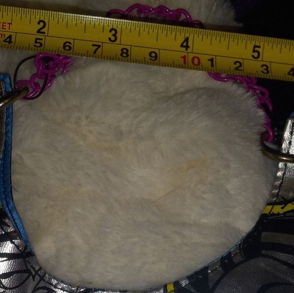 LAST CHANCE SALE ONLY $8 Metallic Monster High Purse w/Rhinestones blk & pink - Picture 9 of 10